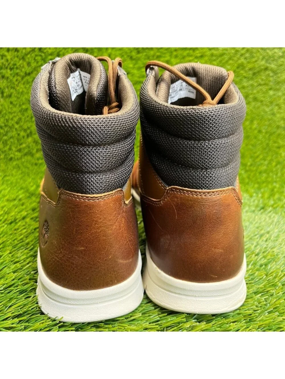 Timberland Graydon High Mens Size 13 Brown White Leather Casual Sneaker Boots